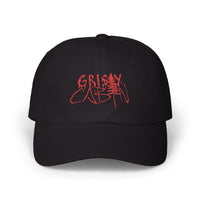 Grisly Cabin Red Drip Horror Dad Cap